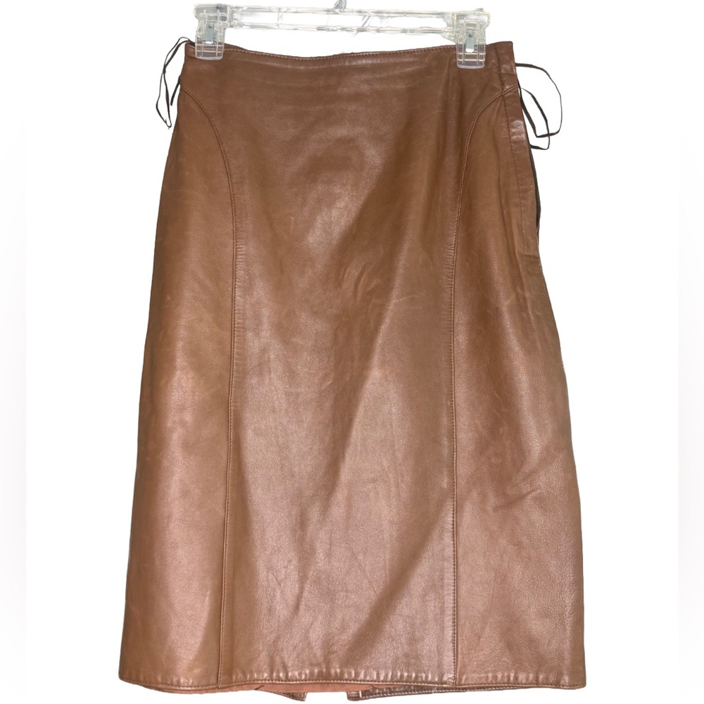 Vintage Brown Leather Skirt